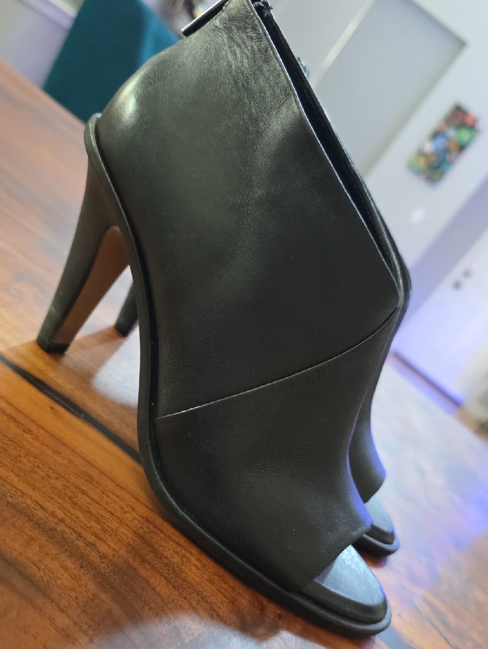 Vince Camuto Black Peep-Toe High Heel Booties
